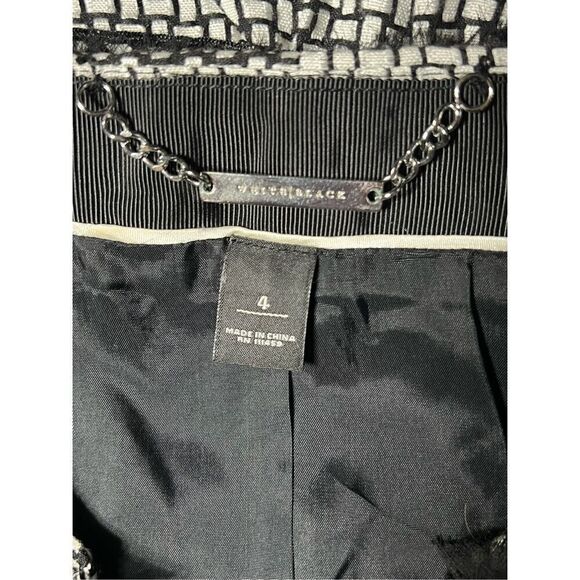 White House Black Market .3/4 Sleeve Tulle Embellished Jacket Size 4 - Picture 5 of 6